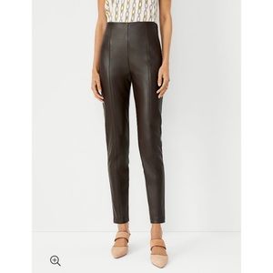 Ann Taylor Faux Leather Side Seam Zip Legging